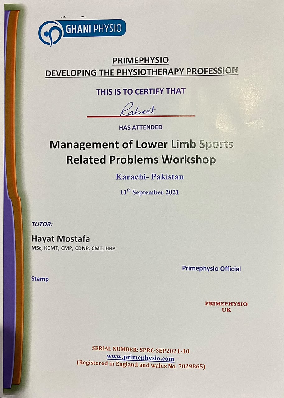Certified Rehabilitation & Musculoskeletal Specialist